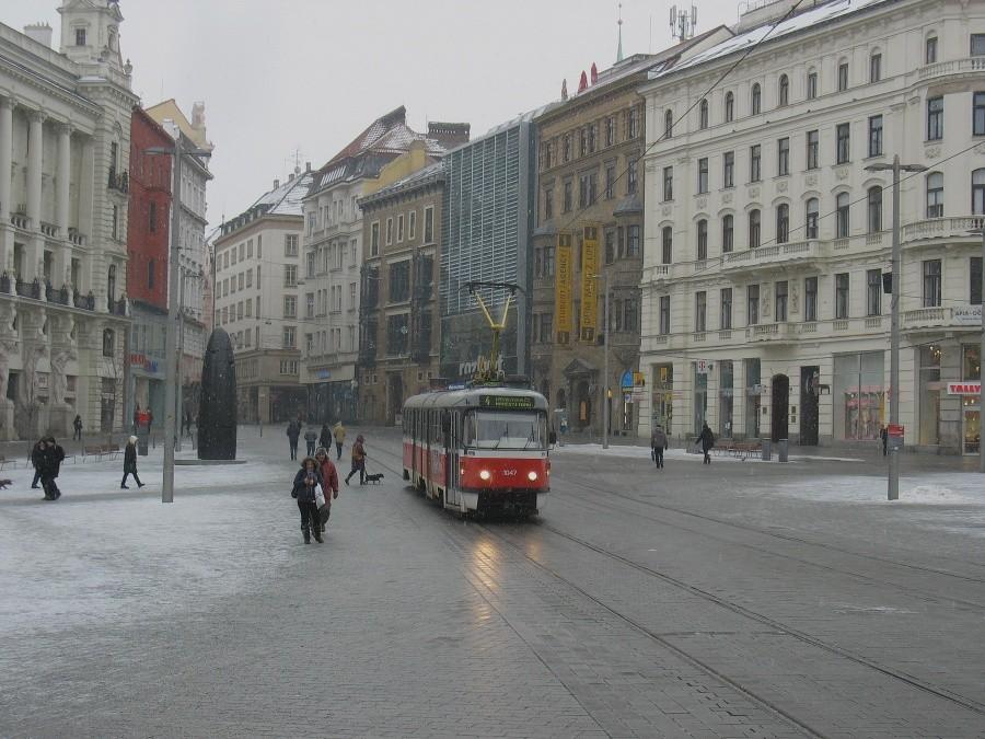 Brno - tramwaj na náměstí Svobody
