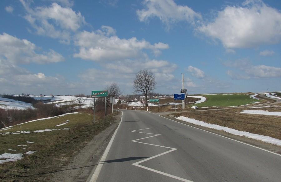 Rożnowice, jedna z 'górek' na trasie
