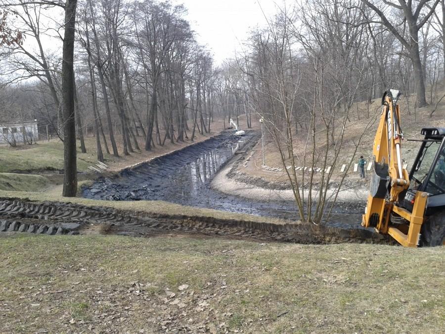 Czyszczenie fosy w parku