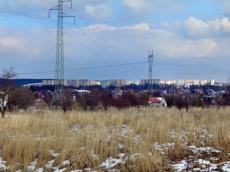 Panorama Szczecina, widok z ulicy Nowowiejskiej na Bezrzeczu.