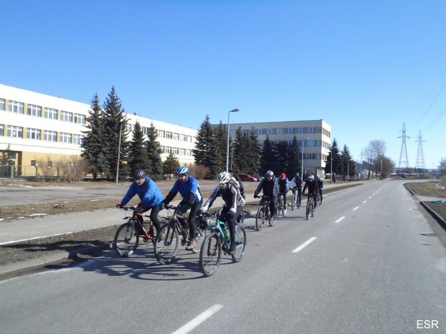 Ekipa rowerowa na Żuławskiej