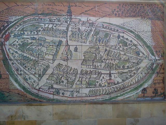 Żory stary plan miasta
