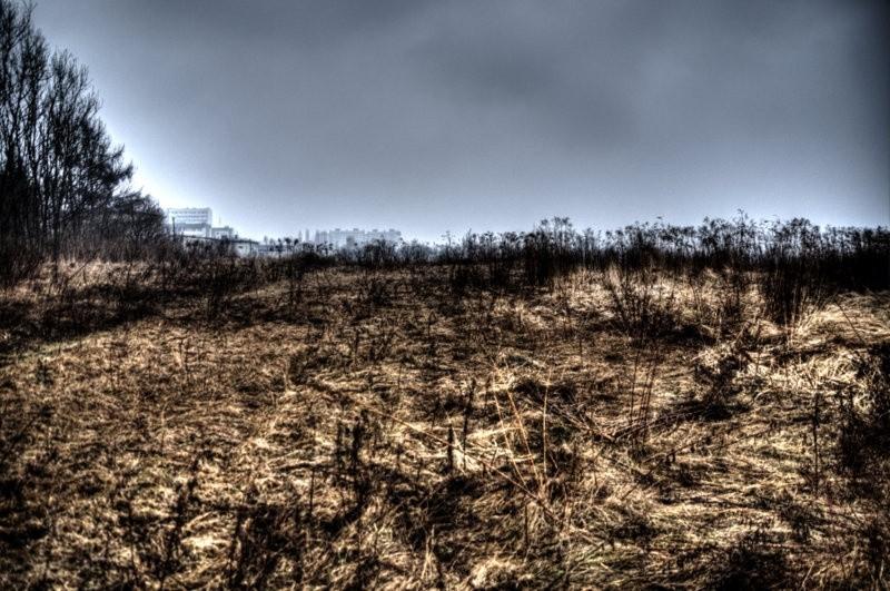 Gęste chmury nad okolicą