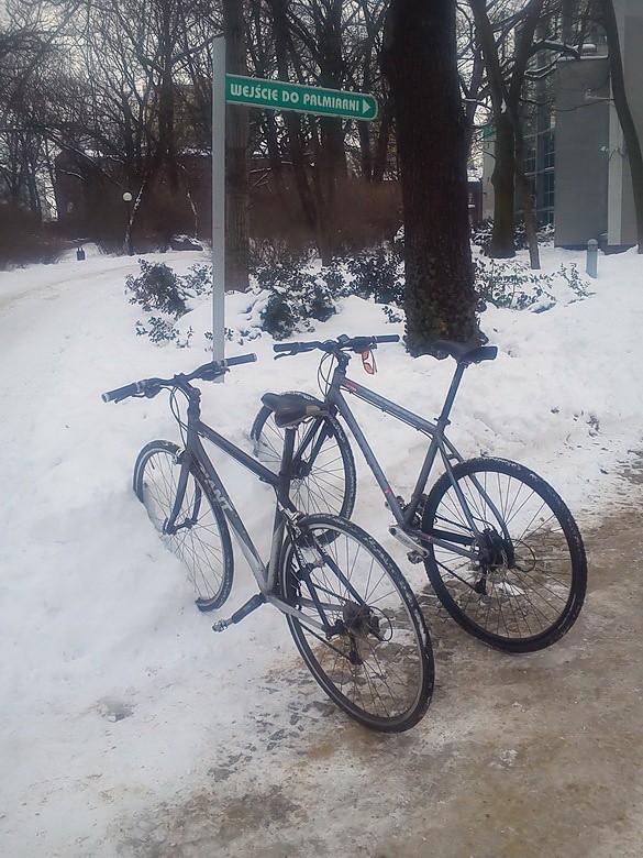 Śnieżny stojak na rowery