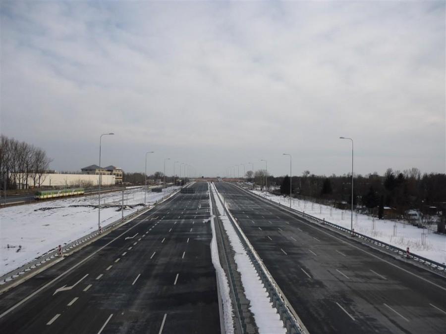 Południowa obwodnica widok z wiaduktu ul. 17 Stycznia