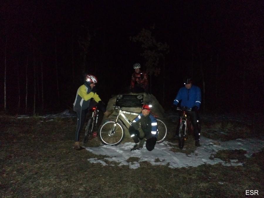 Brygada na Modrzewinie przy kamieniu "Las Modrzewina".