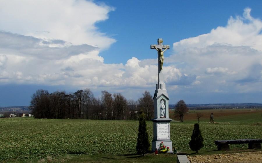Krzyż w okolicy Krzyżanowic. Zaraz wjadę do Czech.