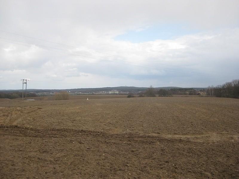 widok z Radojewa na Dziewiczą Górę 143 m.n.p.m