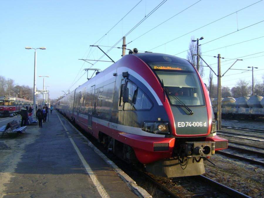 ED74-006+ED74-009 jako TLK REYMONT z Łodzi Kaliskiej do Krakowa Płaszowa