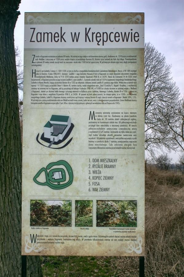 przy powiększeniu można przeczytać o historii zamku