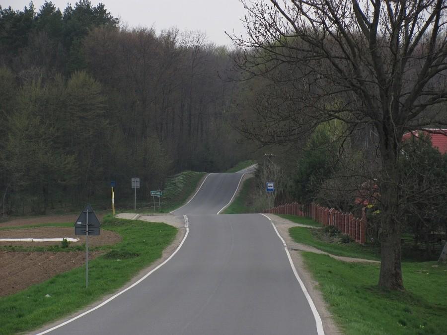 pofalowany wyjazd na 'przełęcz' w okolicy Brzostka