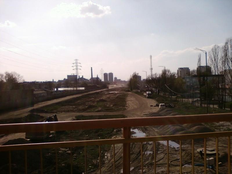 Widok w stronę dawnego dworca Łódź Fabryczna