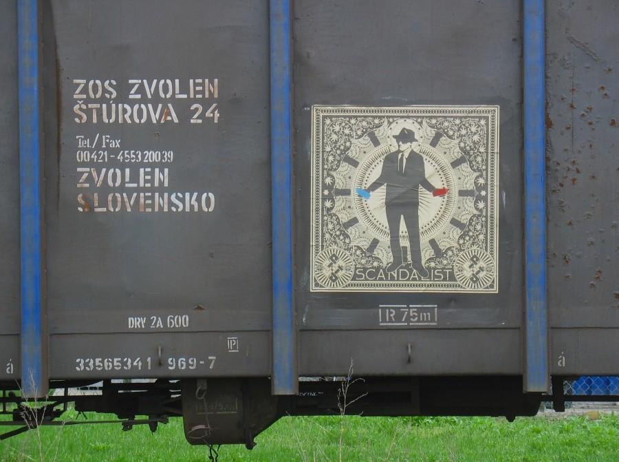 Vlepka SC Szymana na słowackim wagonie