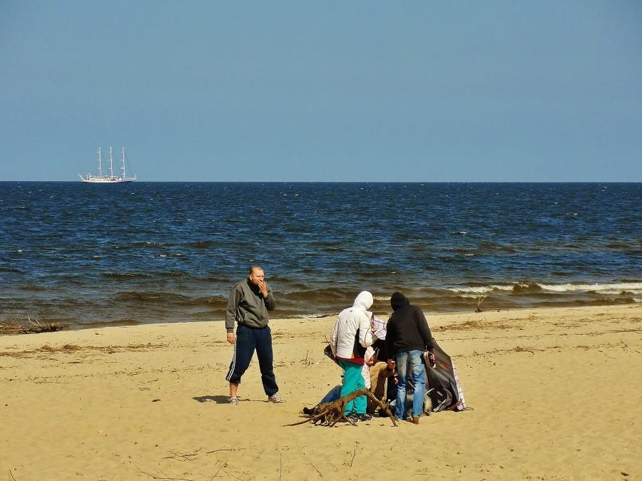 Na plaży w Sobieszewie.