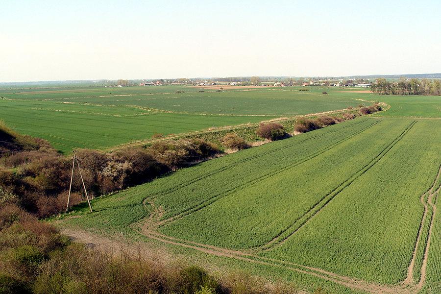 Widok z grodziska na miejsce bitwy dwóch Wazów