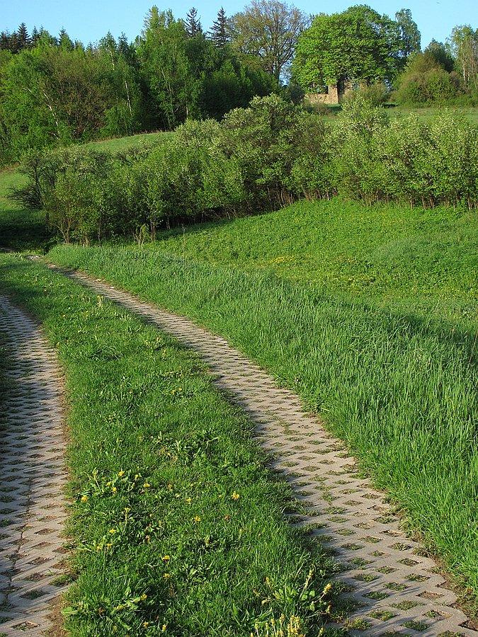 Podjazd po płytach, około 17%