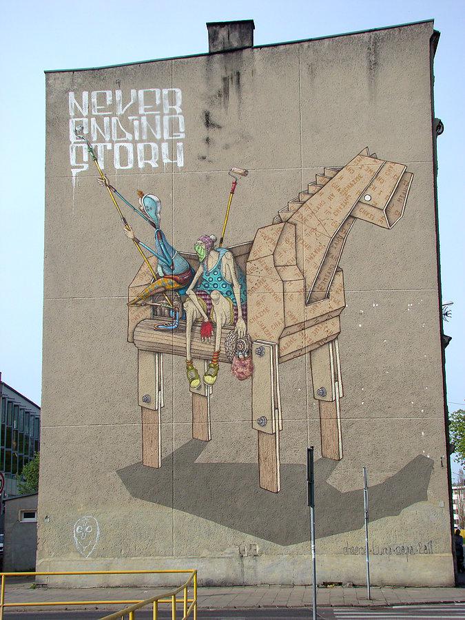 Wycieczka po Szczecinie w poszukiwaniu graffiti i murali. Ul. Powstańców Wielkopolskich