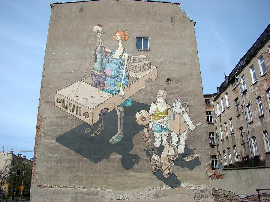 Wycieczka po Szczecinie w poszukiwaniu graffiti i murali. Dugi obiekt
