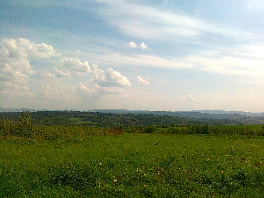 Widok na góry za Radziszowem