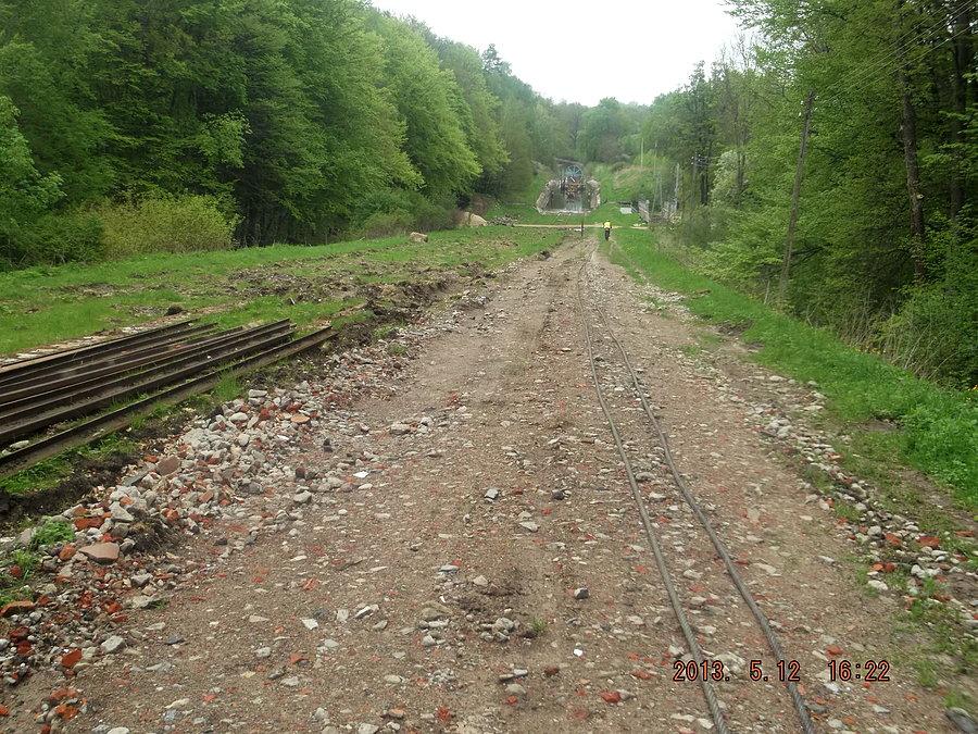 Zwinięte torowisko dla wózków pochylnianych
