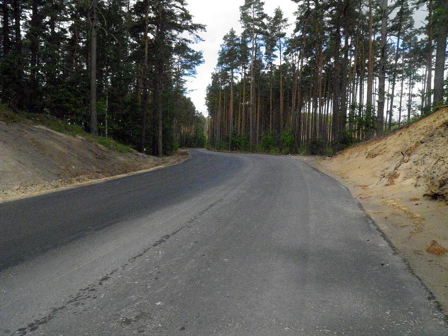 Fragment drogi Dobieszczyn - Nowe Warpno w trakcie remontu 23 maja 13 r