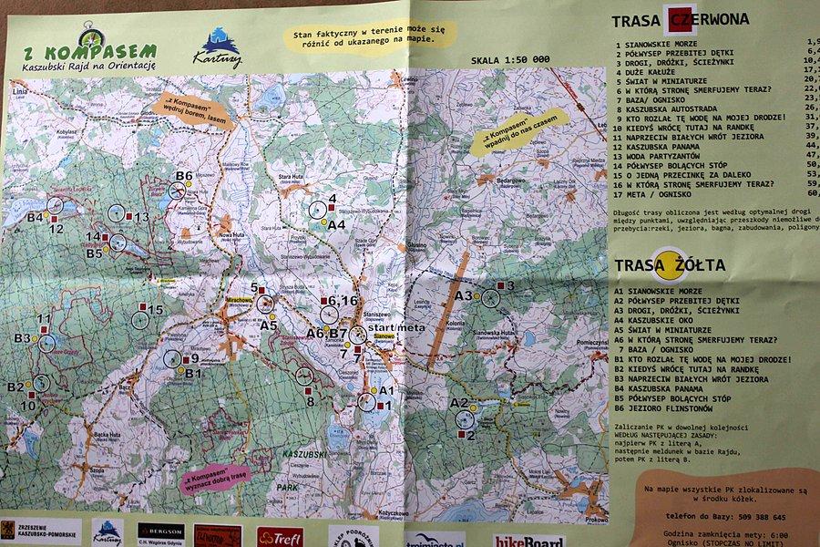 Mapa rajdu na orientację