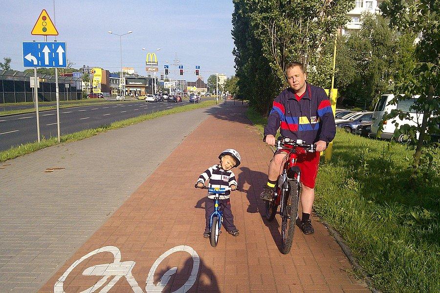 Szczecin, ul.Przyjaciół Żołnierza, pełnoprawny użytkownik Drogi Dla Rowerów