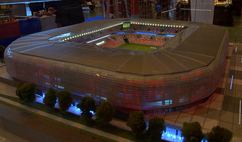 Makieta budowanego stadionu Górnika Zabrze