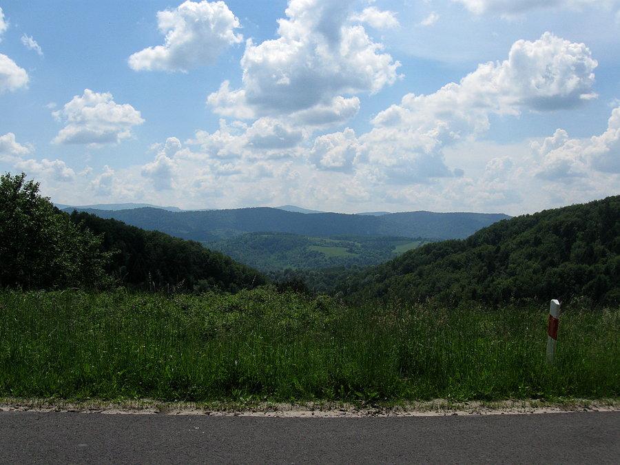 Widok z najwyższego punktu na trasie- 711 m