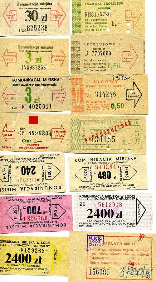 Stare bilety tramwajowe