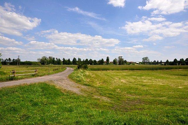 Widok ze śluzy w kierunku wsi Walkowice