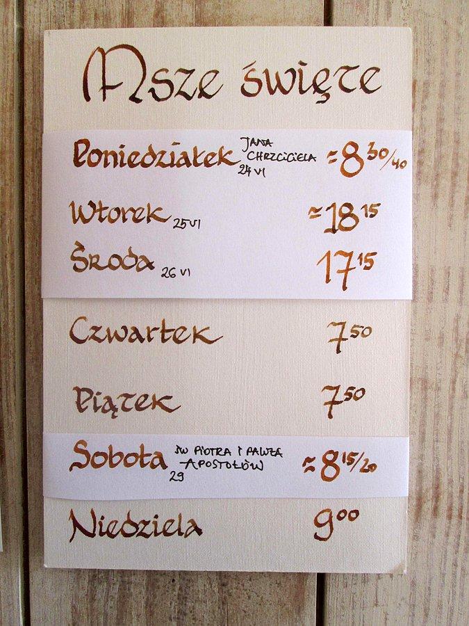 Szczegółowy plan Mszy.Św