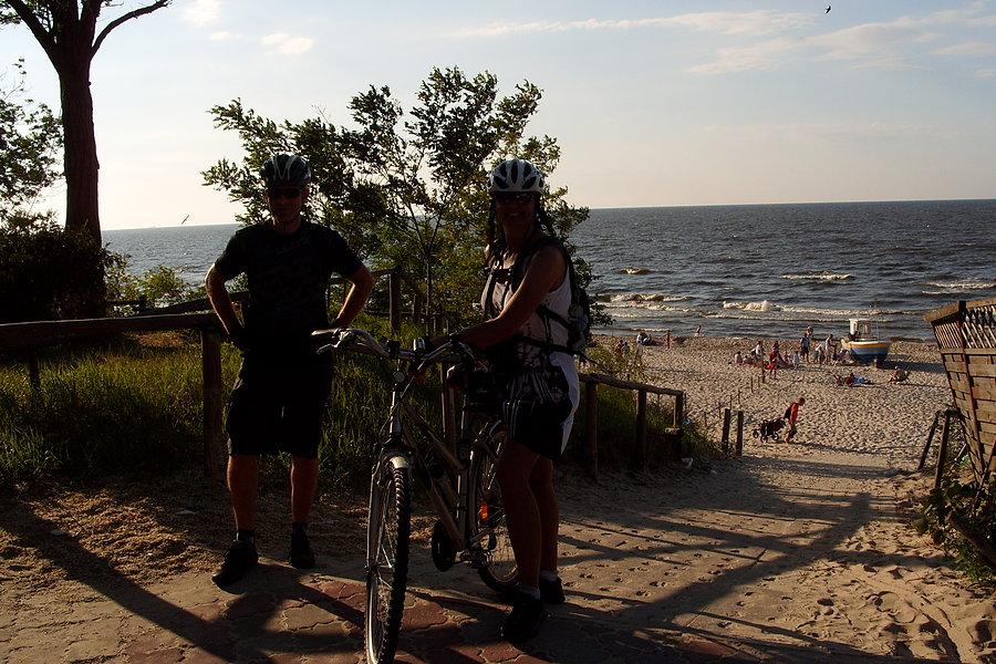 Wejście na plażę - ja i Wiesiek