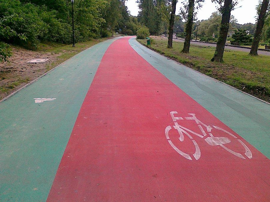 Droga rowerowa i dwukierunkowa rolkostrada w Parku Śląskim