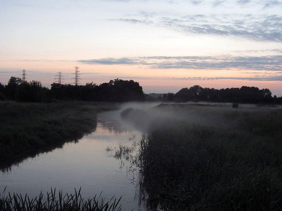 Wieczorna mgiełka nad Wartą