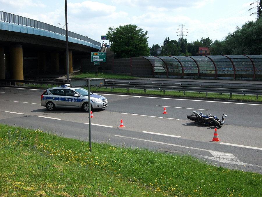 Wypadek motocyklisty