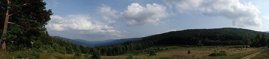 Panorama ze startu na Zajęcznik