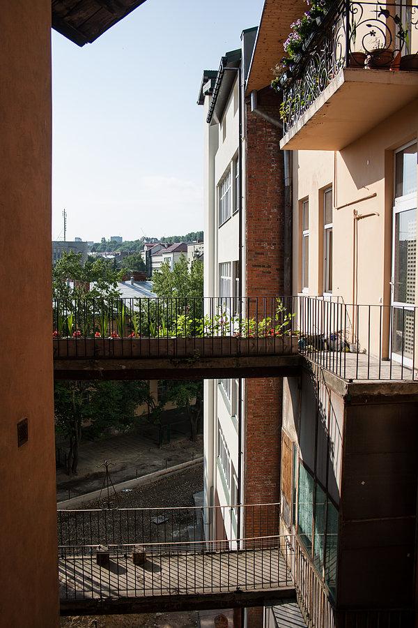 Widok z okna w mieszkaniu gdzie spaliśmy