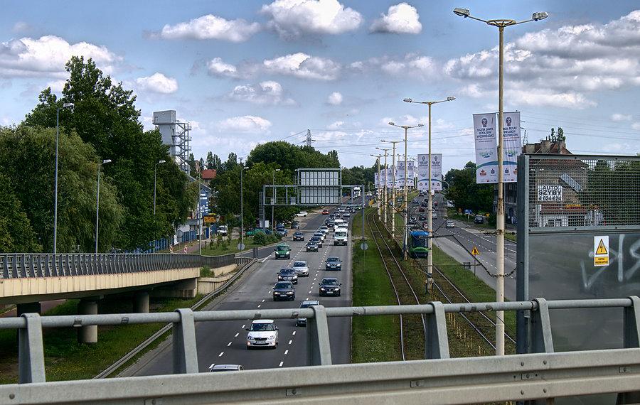 Widok z estakady na ul. Gdańską