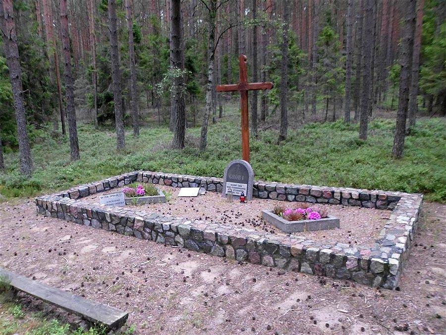 Jeden z kilkunastu masowych grobów w lesie piaśnickim