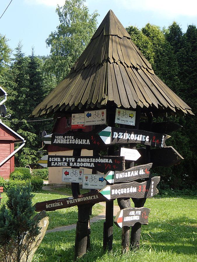 Punkt przecięcia szlaków w Sokołowsko