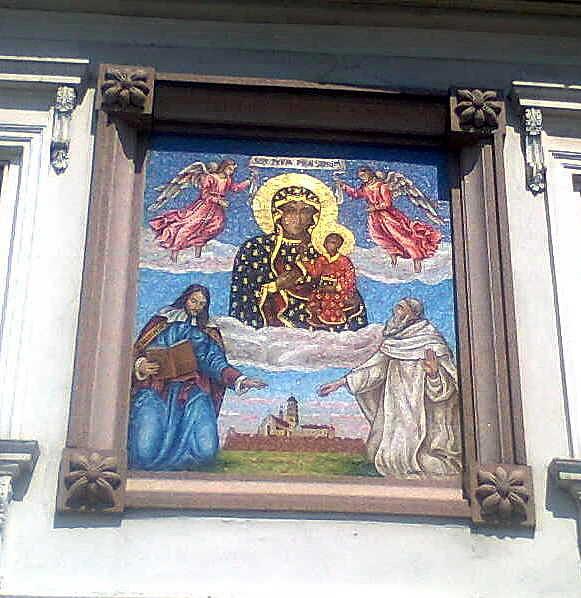 Obraz na murze Sanktuarium - zbliżenie