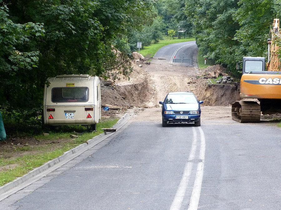 Wielka dziura na trasie Mrocza- Więcbork nie zmusiła mnie do objazdu