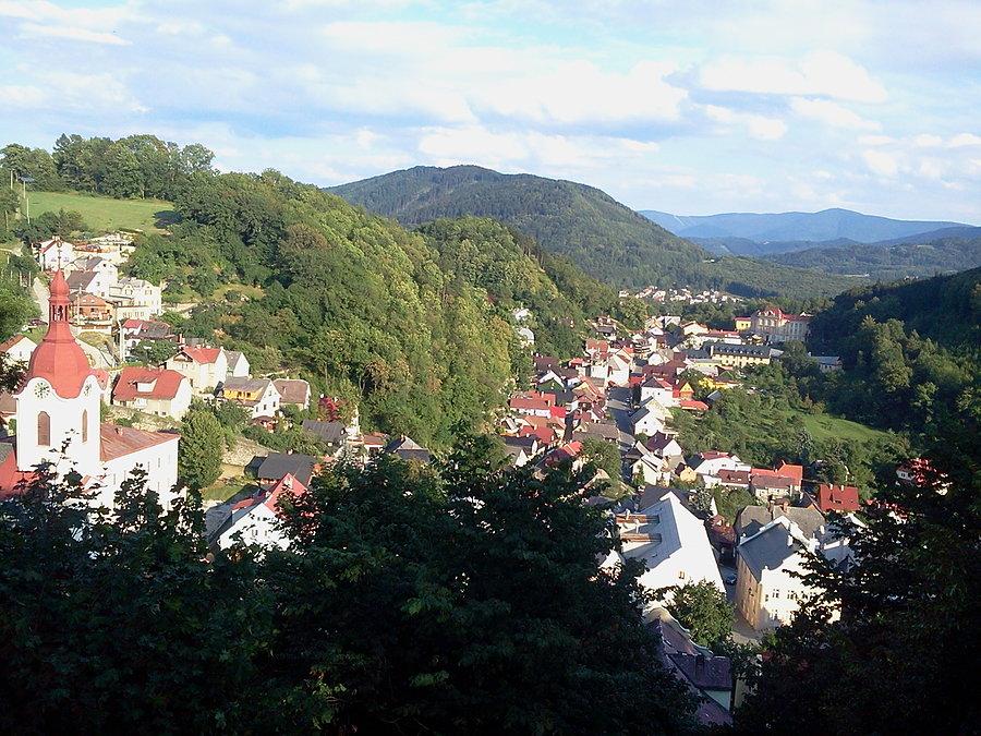 Widok na miasto Stramberk z zamku