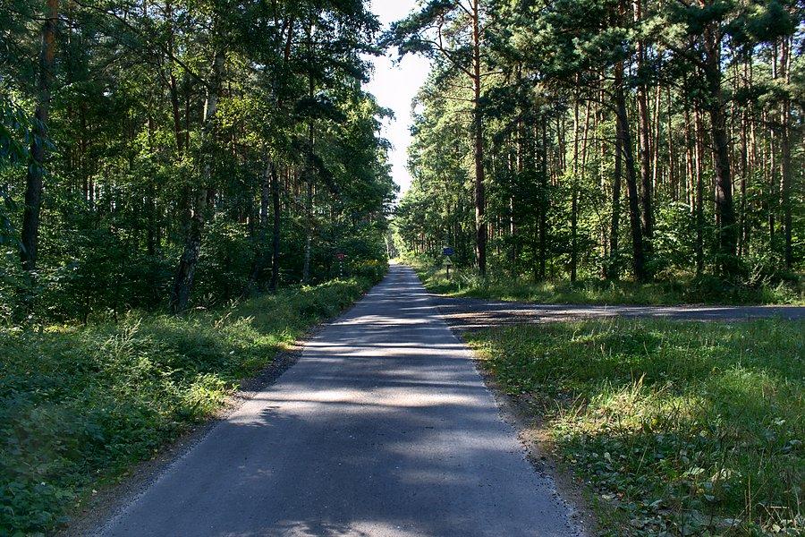 Objazd asfalcikiem w wyniku złego szlaku oznakowania