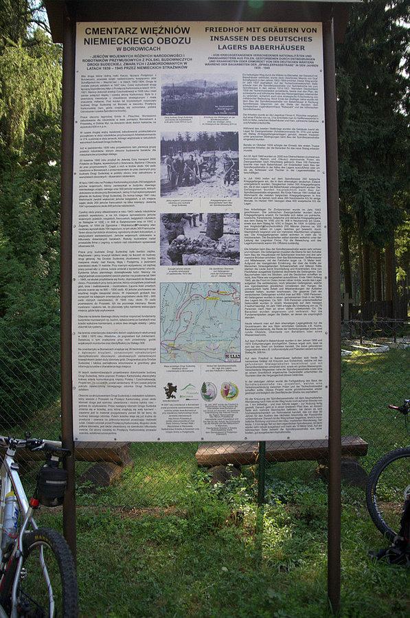 Tablica informacyjna przy cmentarzu jeńców