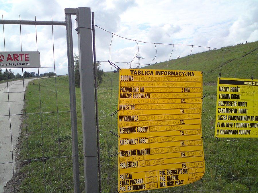 Zamknięta droga na zaporę nyską