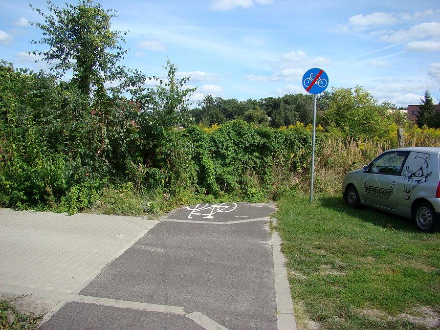 Koniec ścieżki rowerowej - Dąbie
