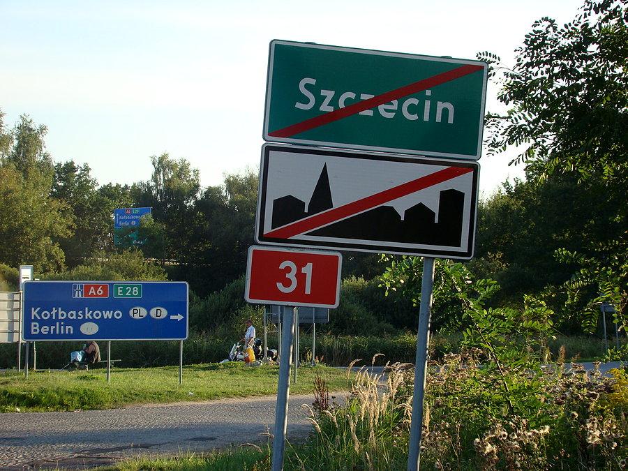 Koniec Szczecina w kierunku na Gryfino