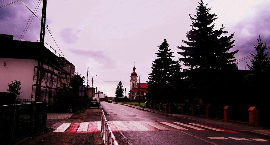 Krzyszkowice, pada deszcz